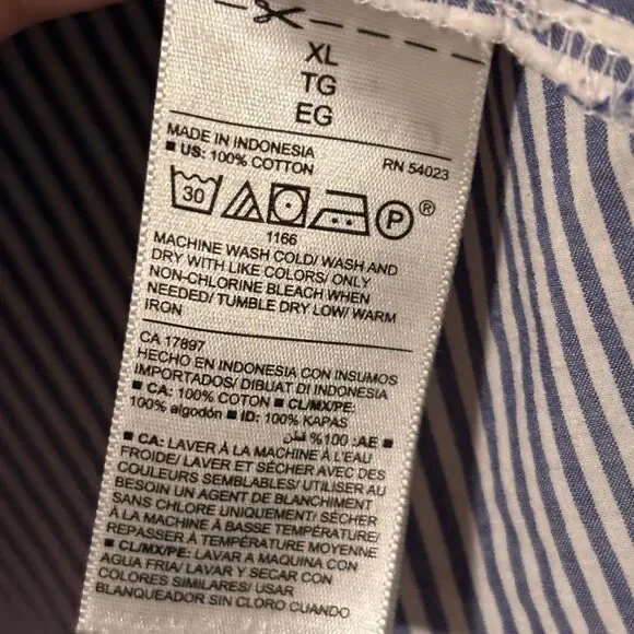 Old Navy The Boyfriend Shirt XL blue & pink plaid soft flannel cotton 1 pocket b - Picture 8 of 9